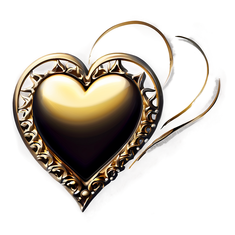 Golden Heart Clipart Luxury Png 05252024 PNG