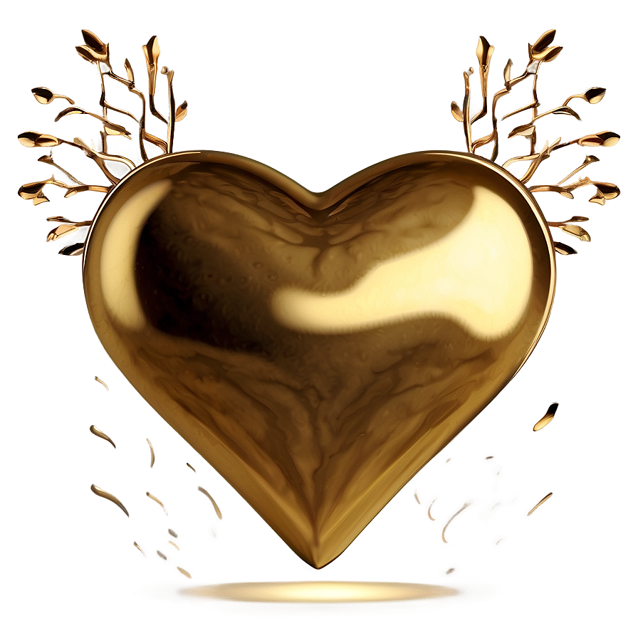 Golden Heart Clipart Png Aga PNG