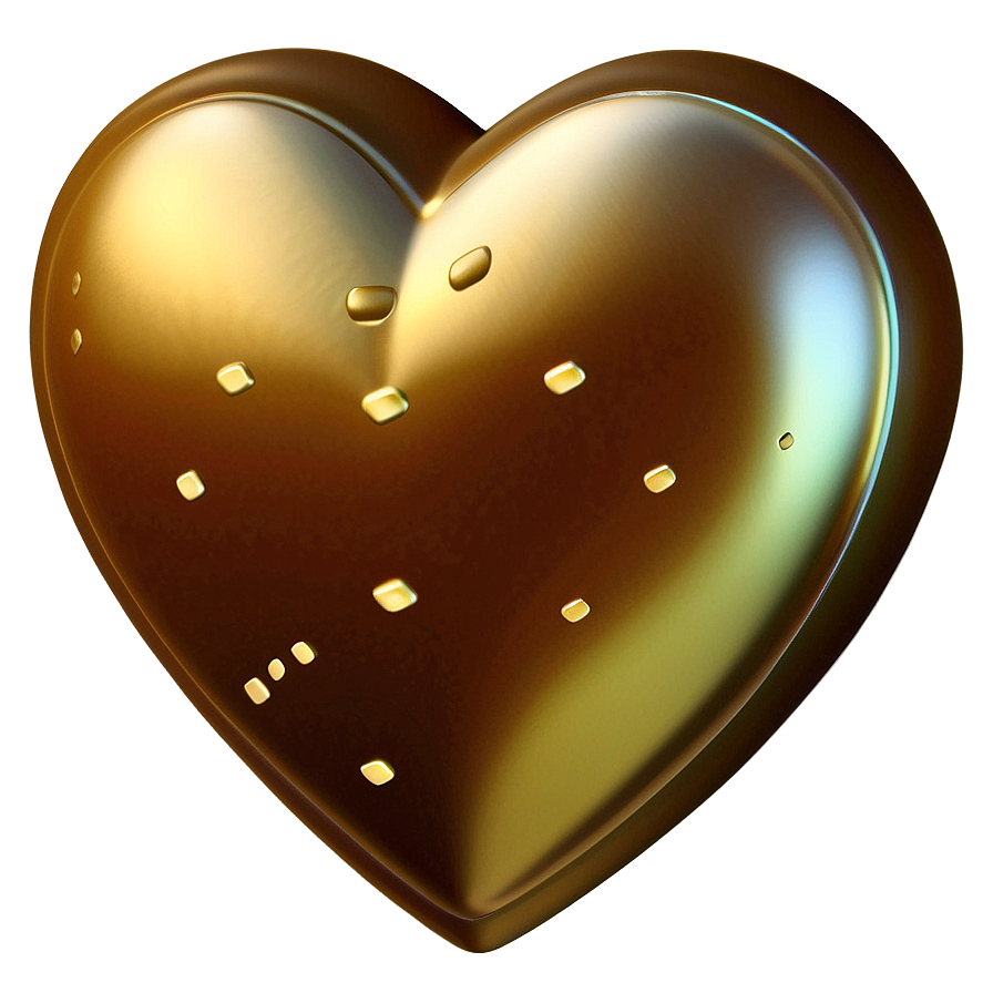 Golden Heart Emoji Png 05042024 PNG