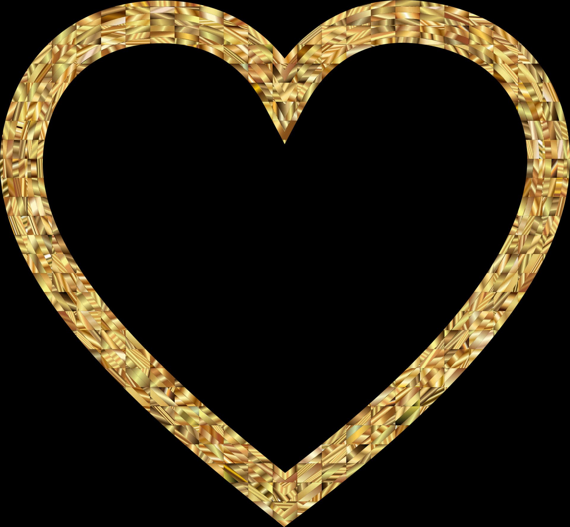 Golden Heart Frame PNG