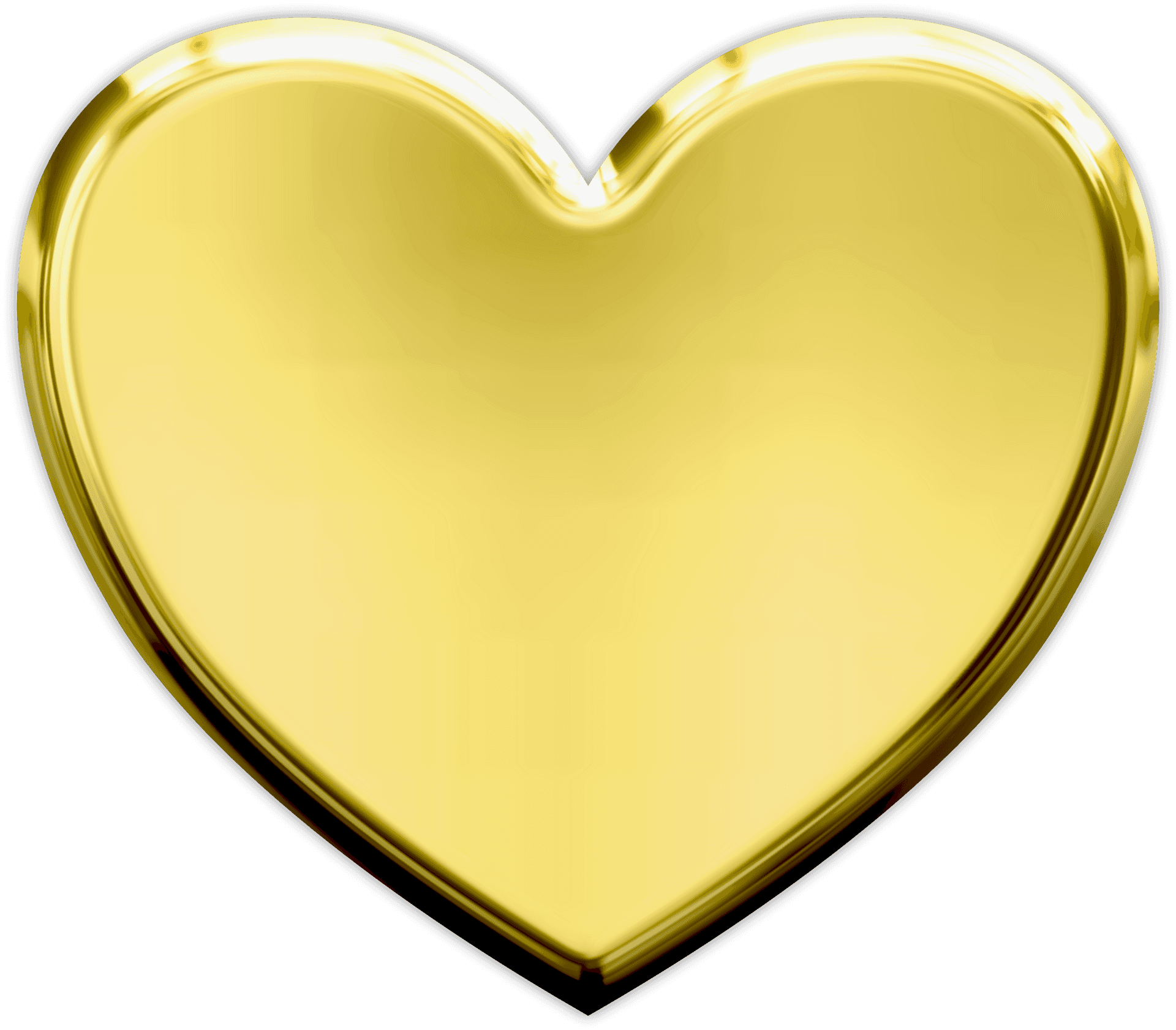 Golden Heart Icon Graphic PNG