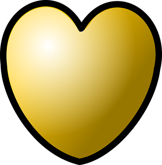 Golden Heart Icon PNG
