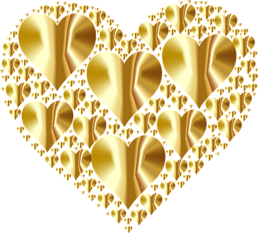 Download Golden Hearts Pattern | Wallpapers.com