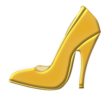 Golden High Heel Shoe PNG