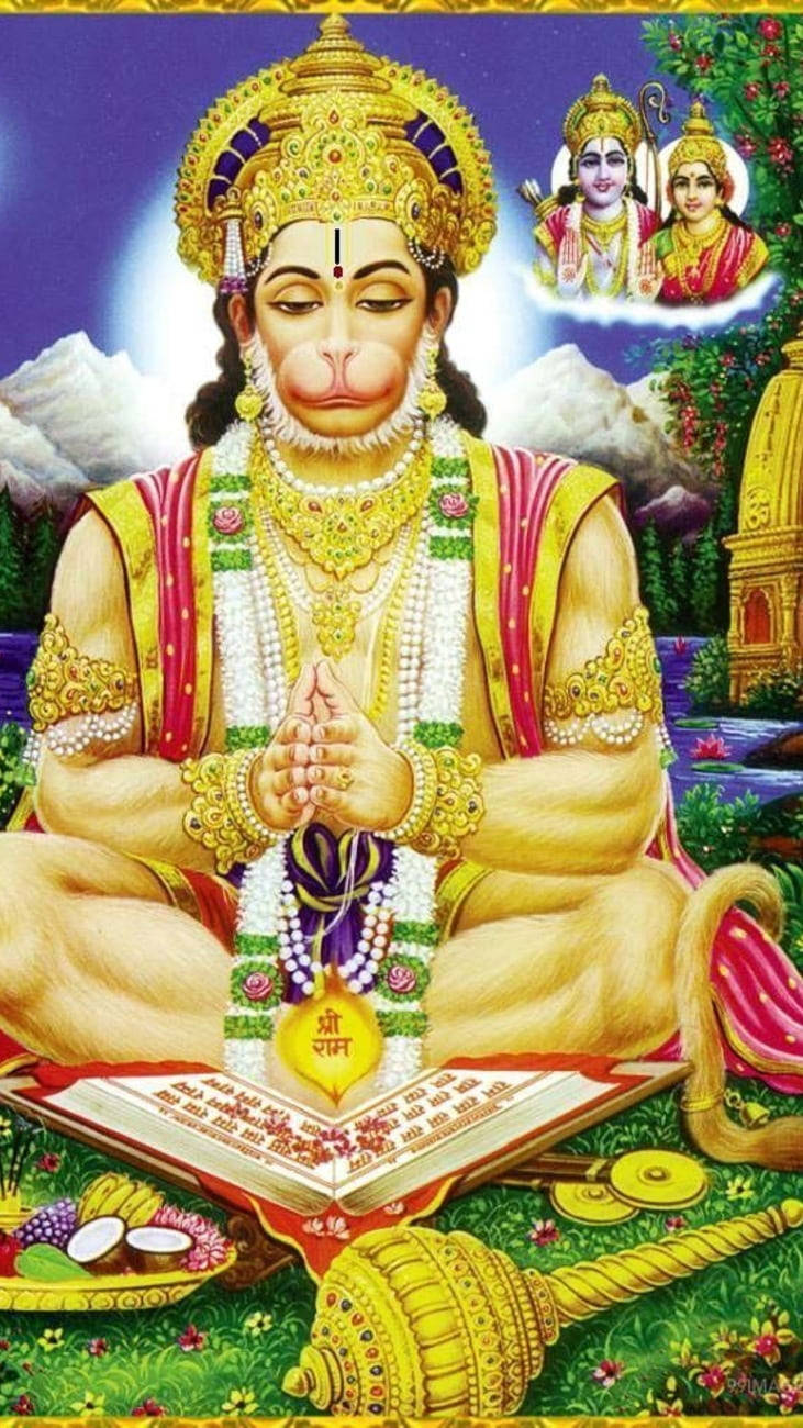 Golden Hindu God Hanuman