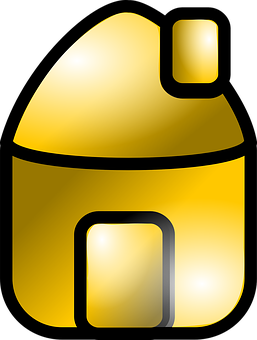 Golden Home Icon PNG