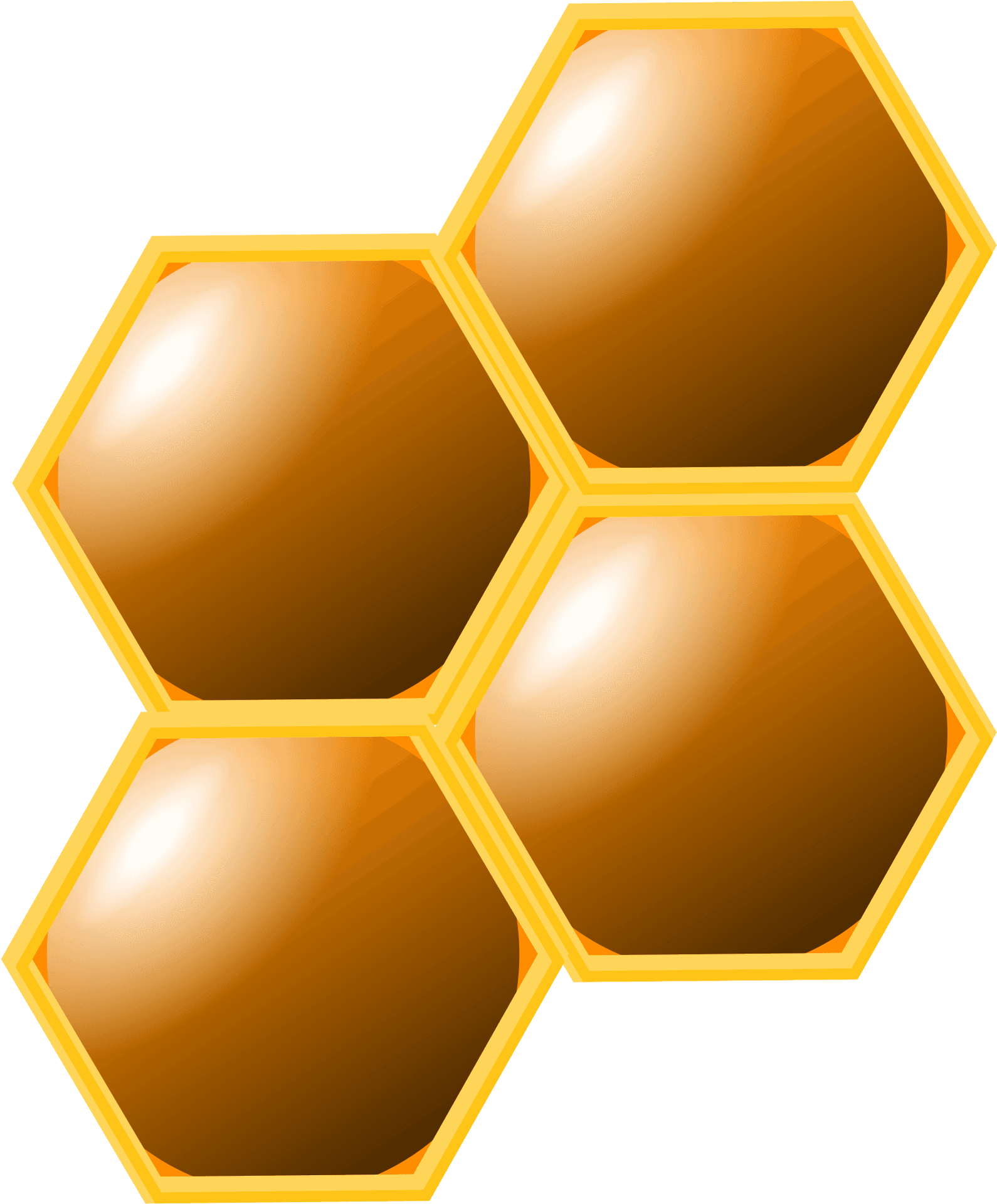 Golden Honeycomb Cells Graphic PNG