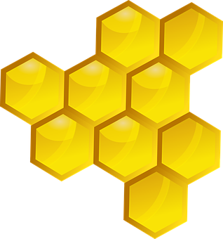 Golden Honeycomb Graphic PNG