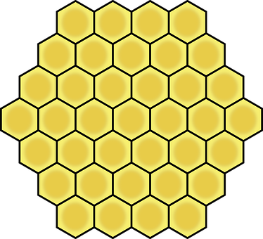 Golden Honeycomb Pattern PNG
