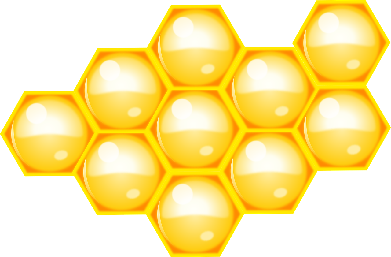 Golden Honeycomb Structure PNG