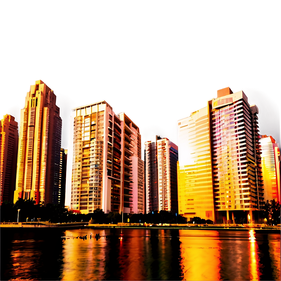 Golden Hour Cityscape Photo Png Pik PNG