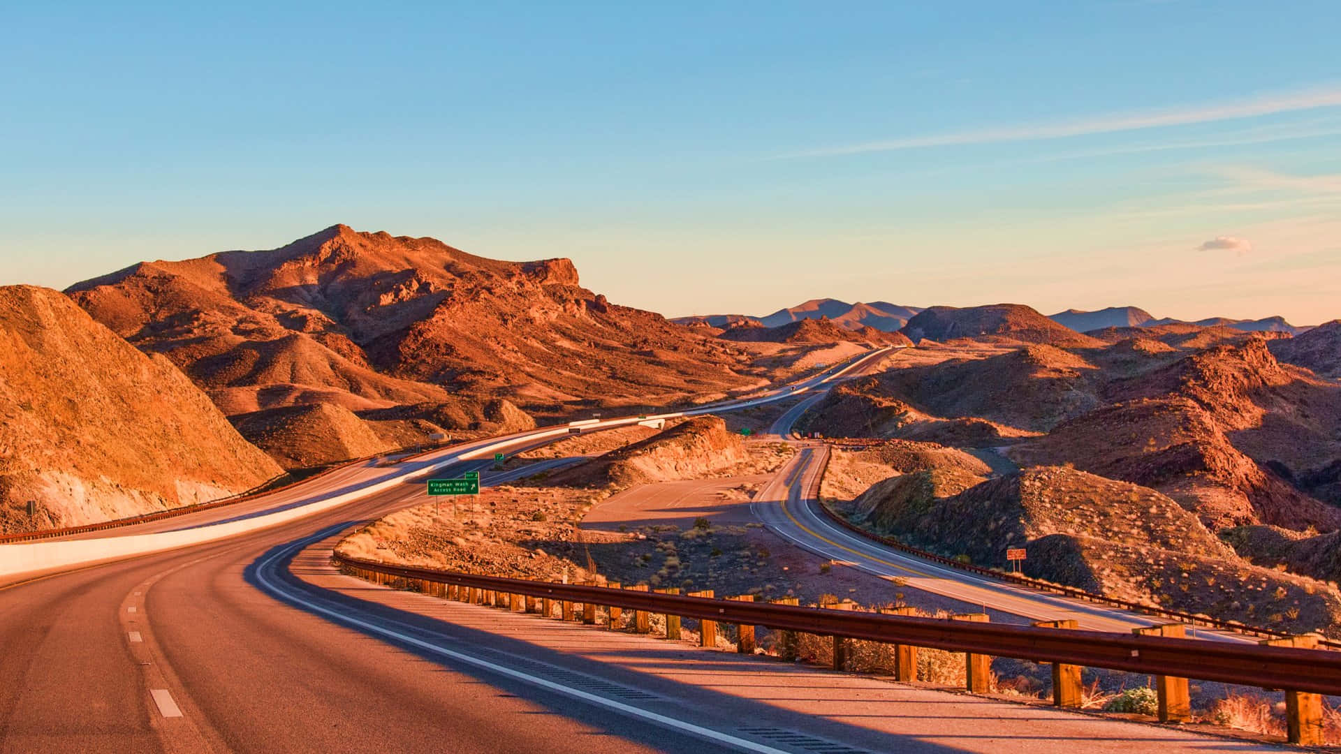 Golden Hour Desert Highway.jpg Wallpaper
