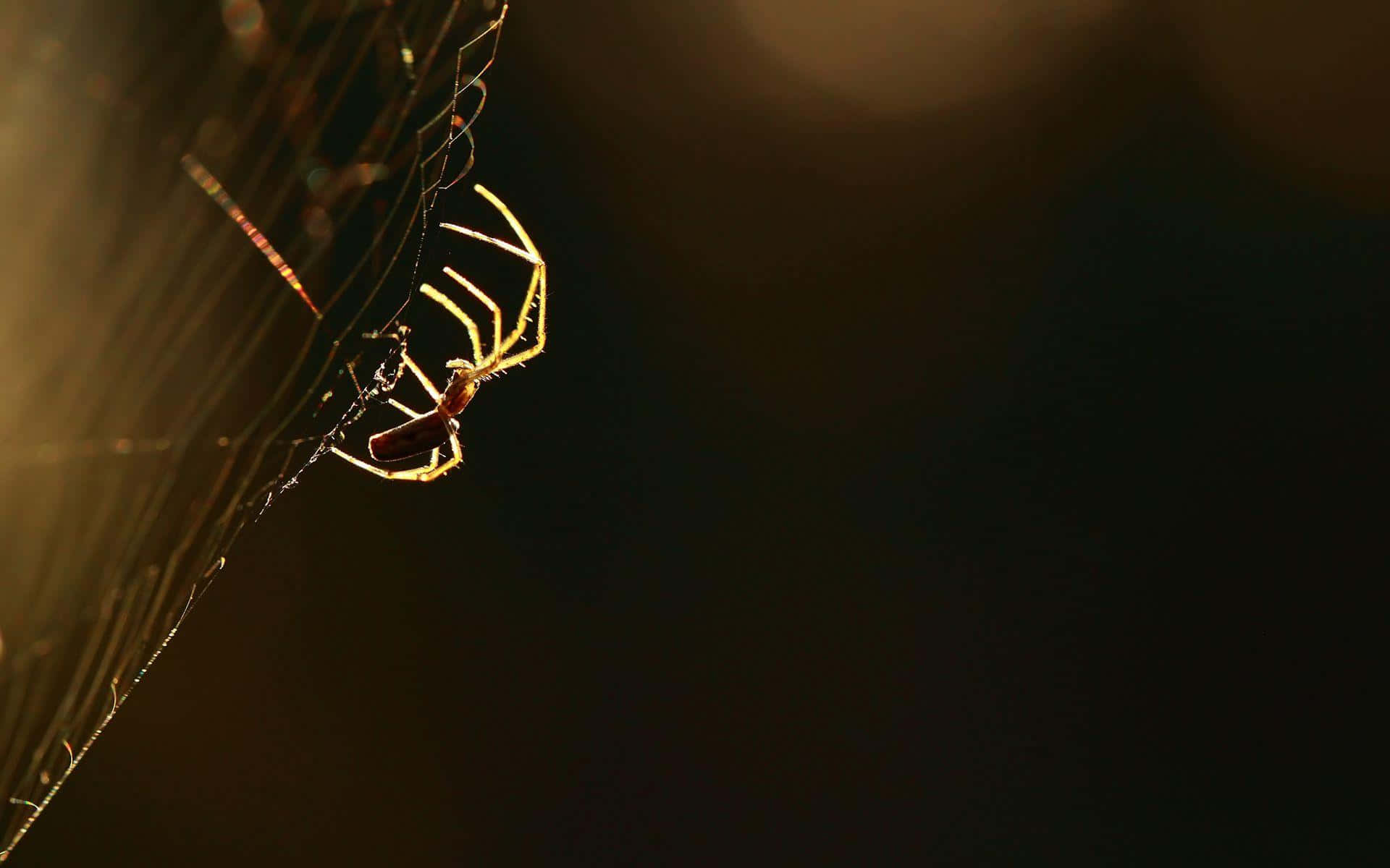 Golden Hour Spideron Web Wallpaper