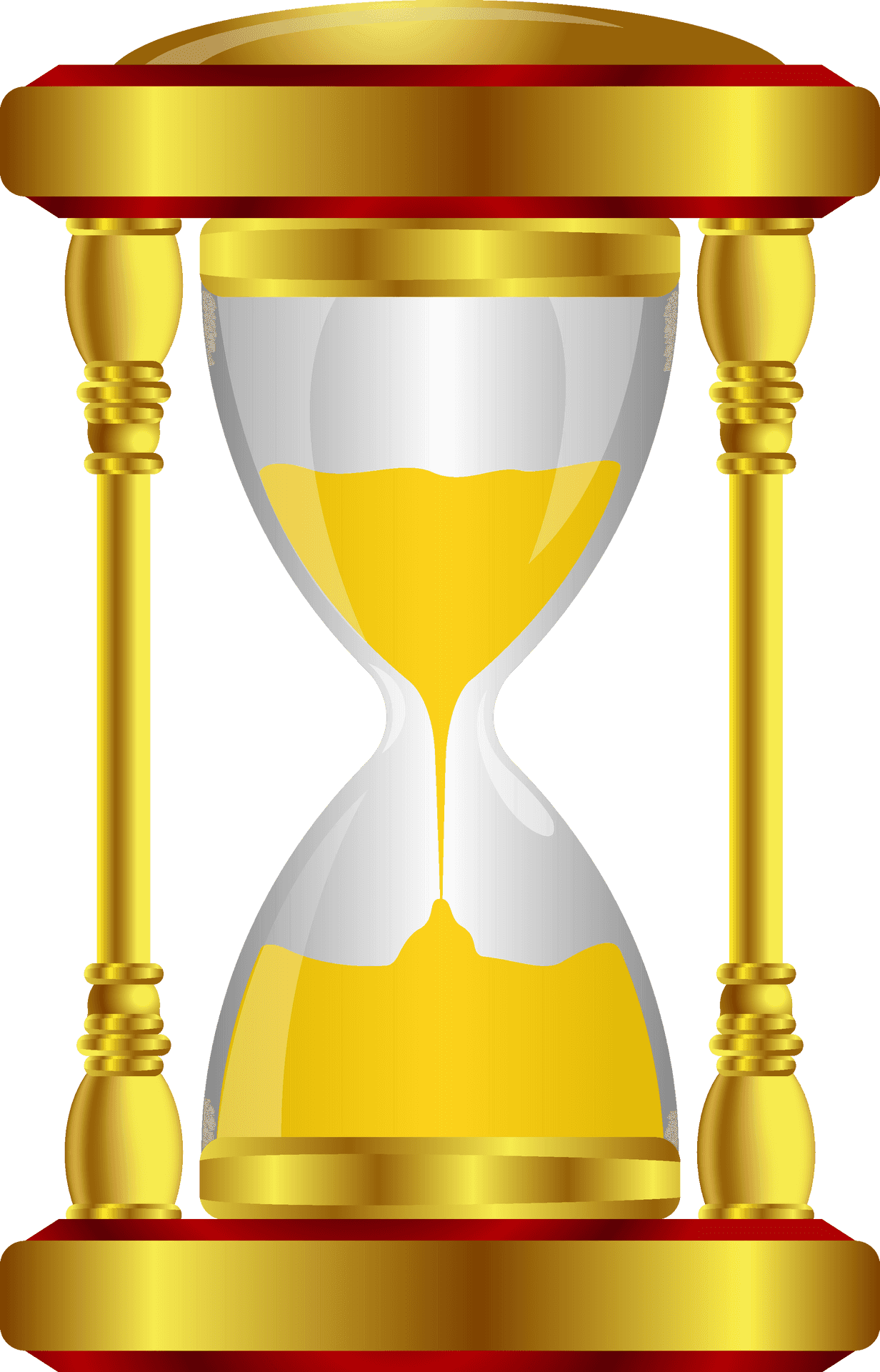Golden Hourglass Vector Illustration PNG