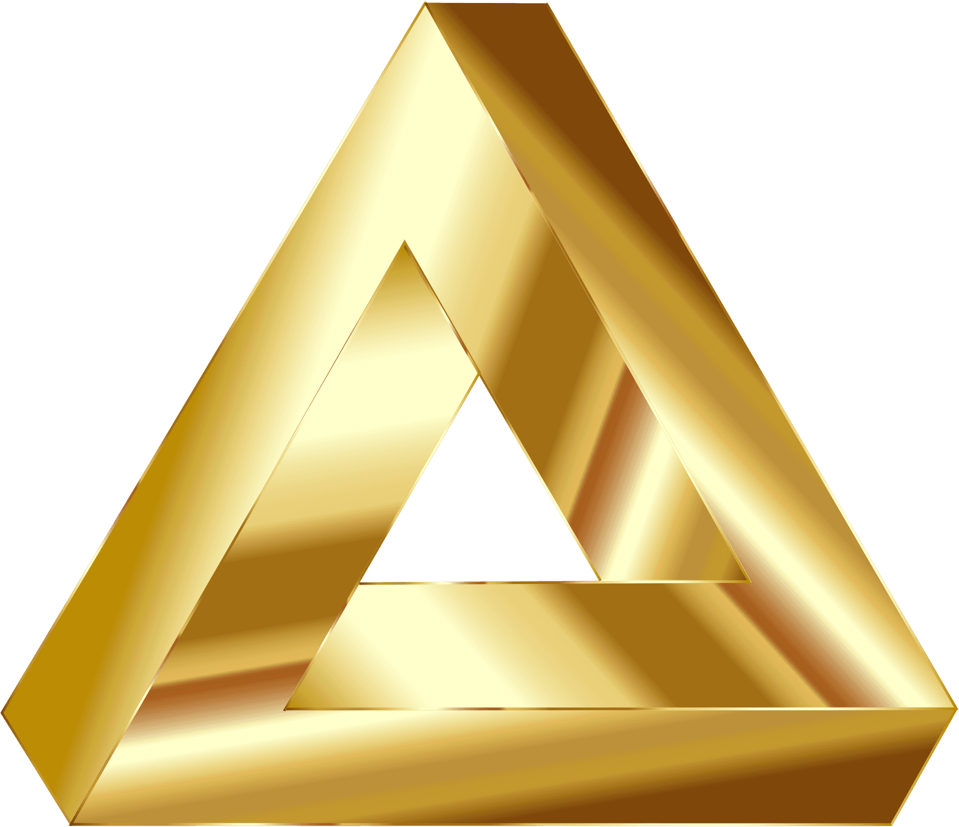Golden Impossible Triangle PNG