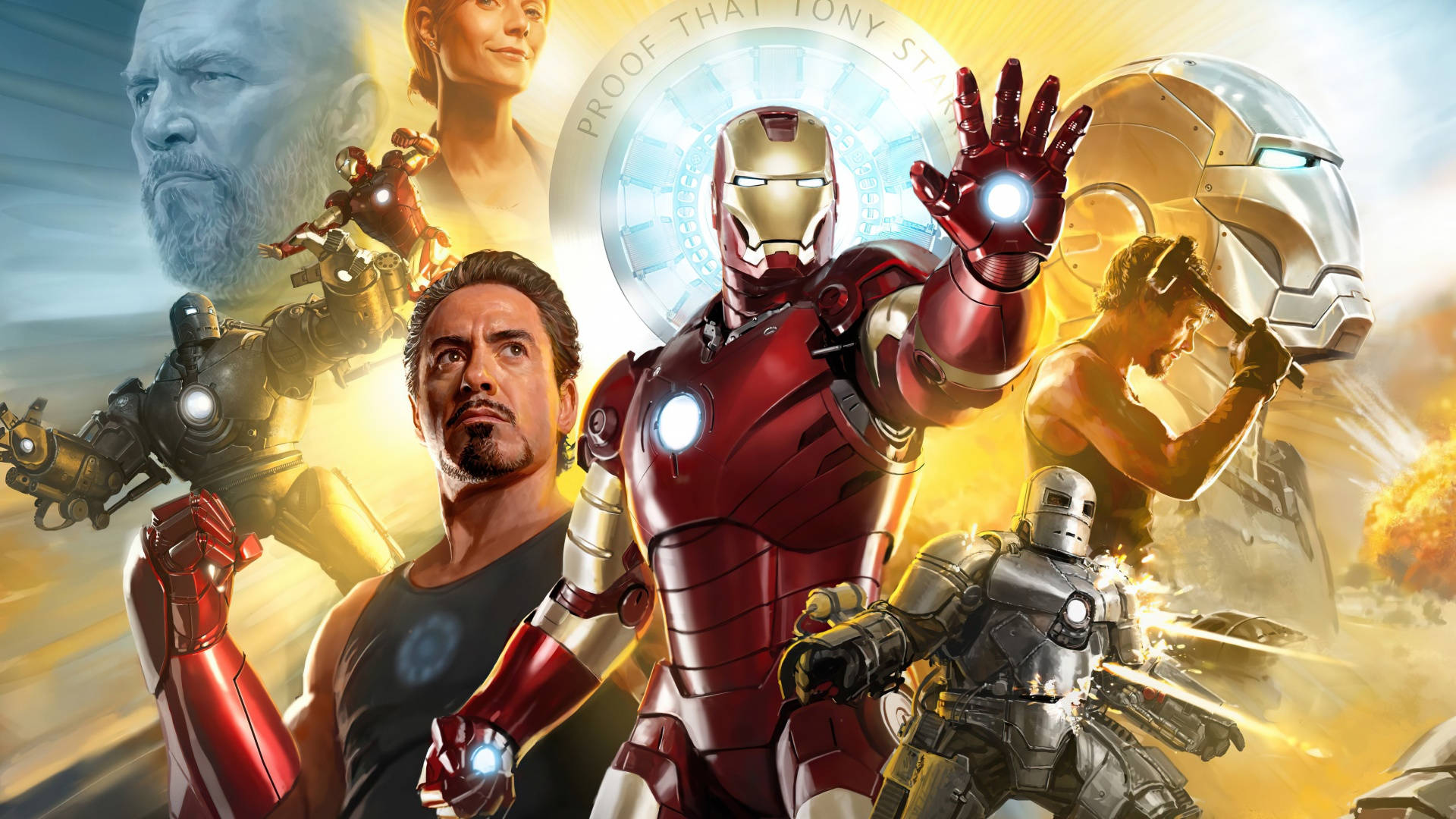 Guld Iron Man Full HD Dekoration Skaller Wallpaper
