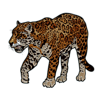 Golden Jaguar Illustration PNG