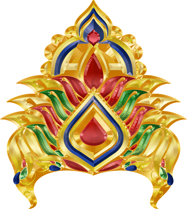 Golden Jeweled Crown Transparent Background PNG