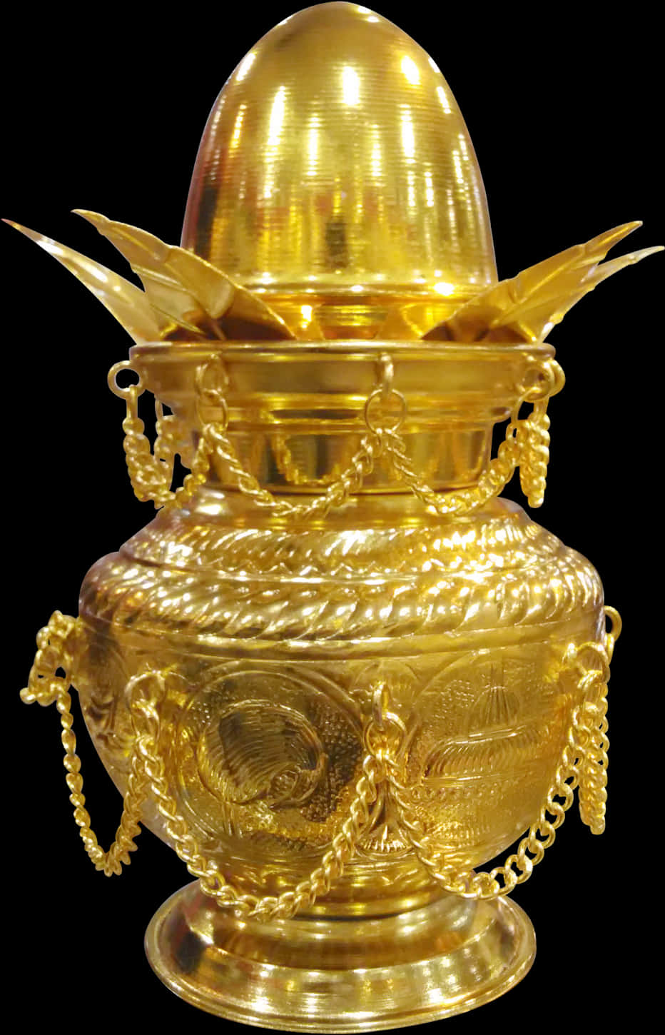 Golden Kalash Traditional Indian Vessel PNG