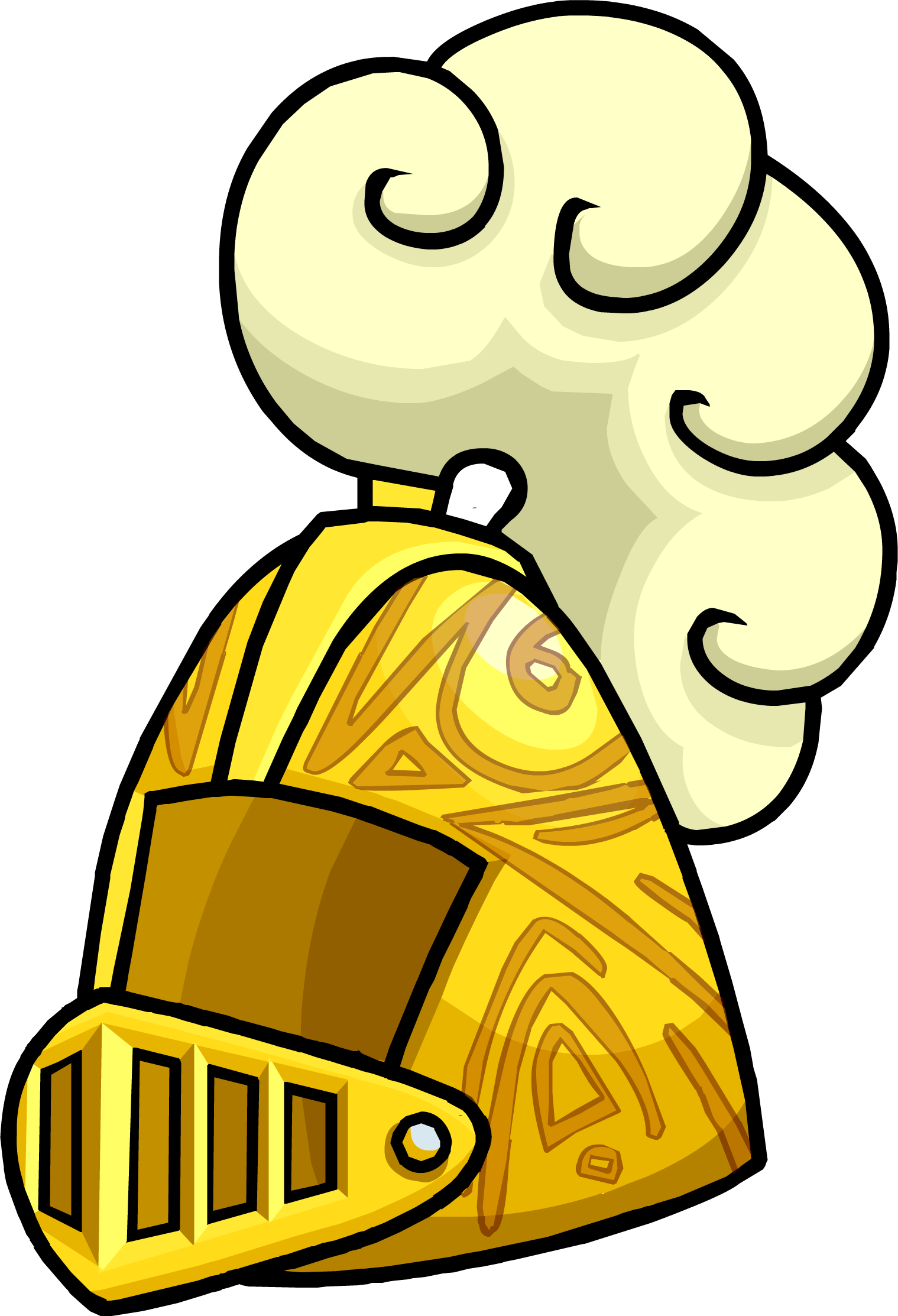 Golden Knight Helmet Cartoon PNG