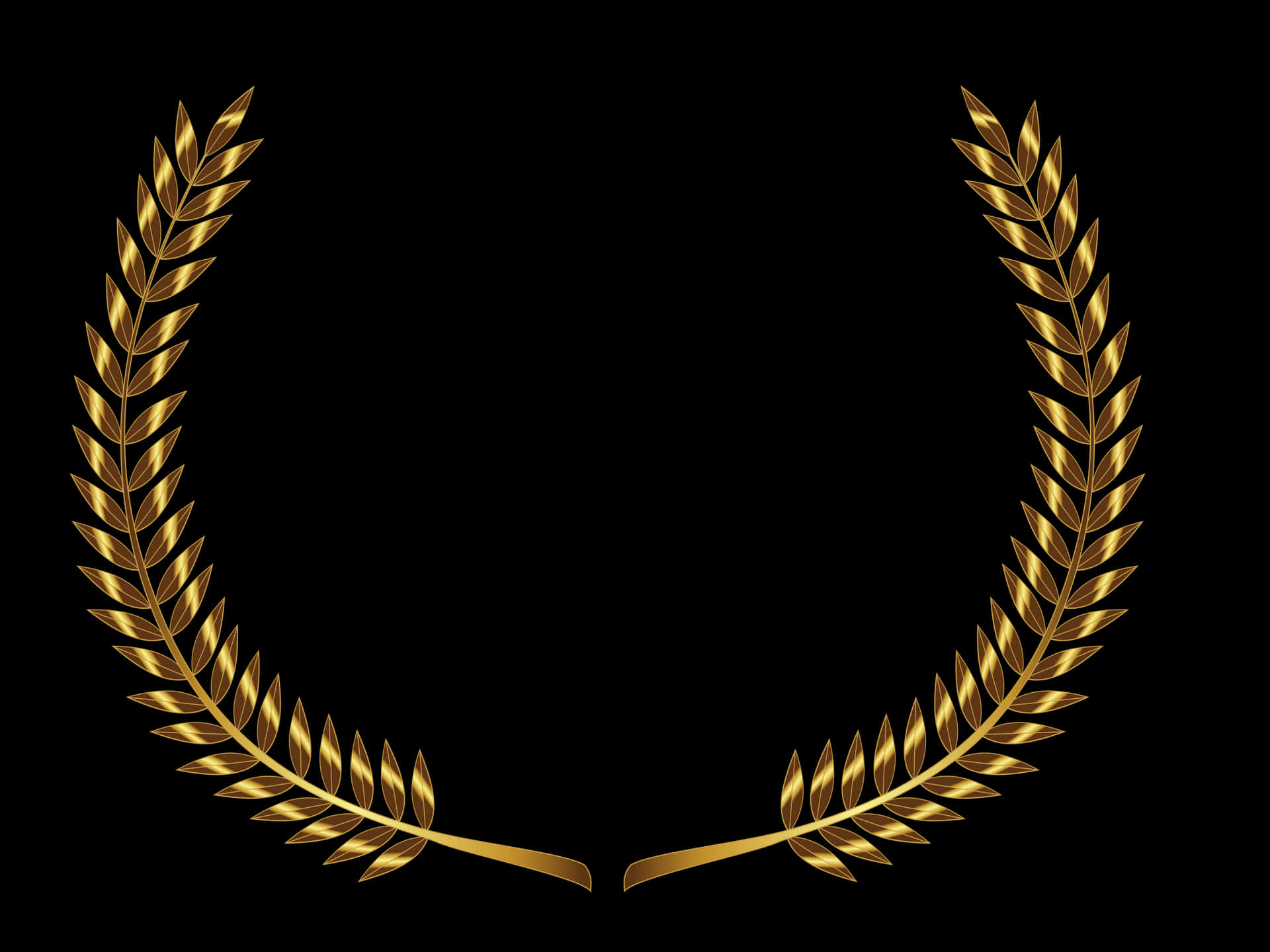 Golden Laurel Wreath Award Symbol PNG