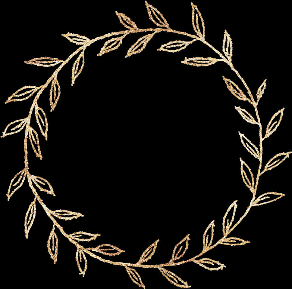 Golden Laurel Wreath Frame PNG