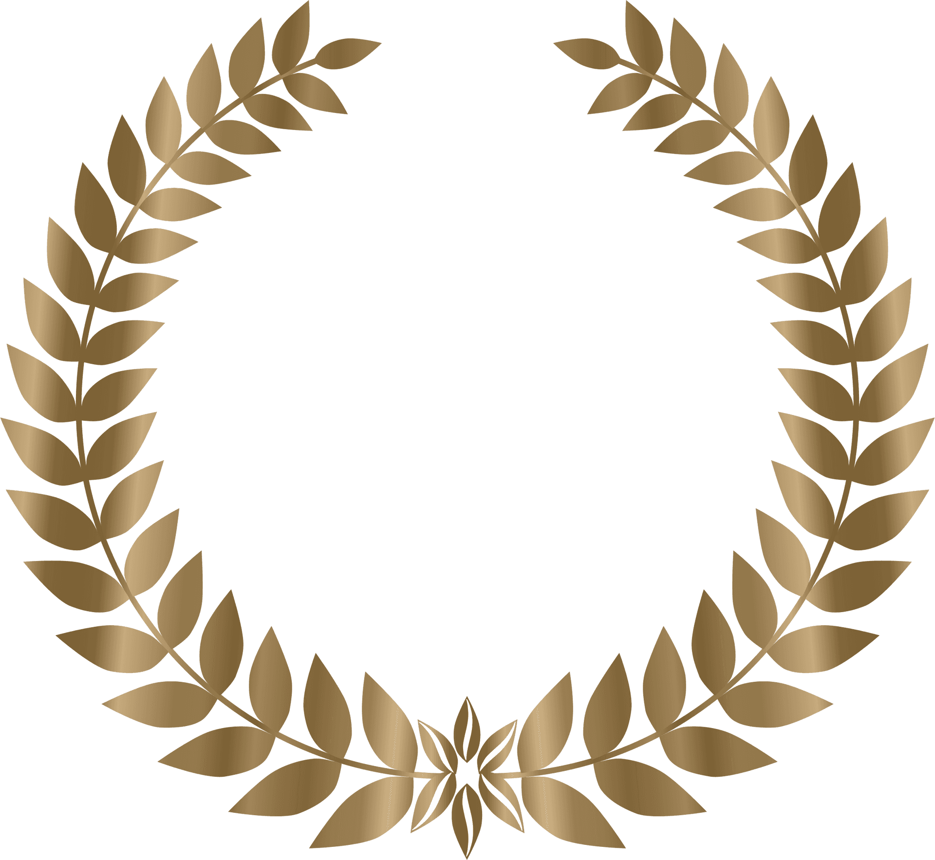 Golden Laurel Wreath Graphic PNG