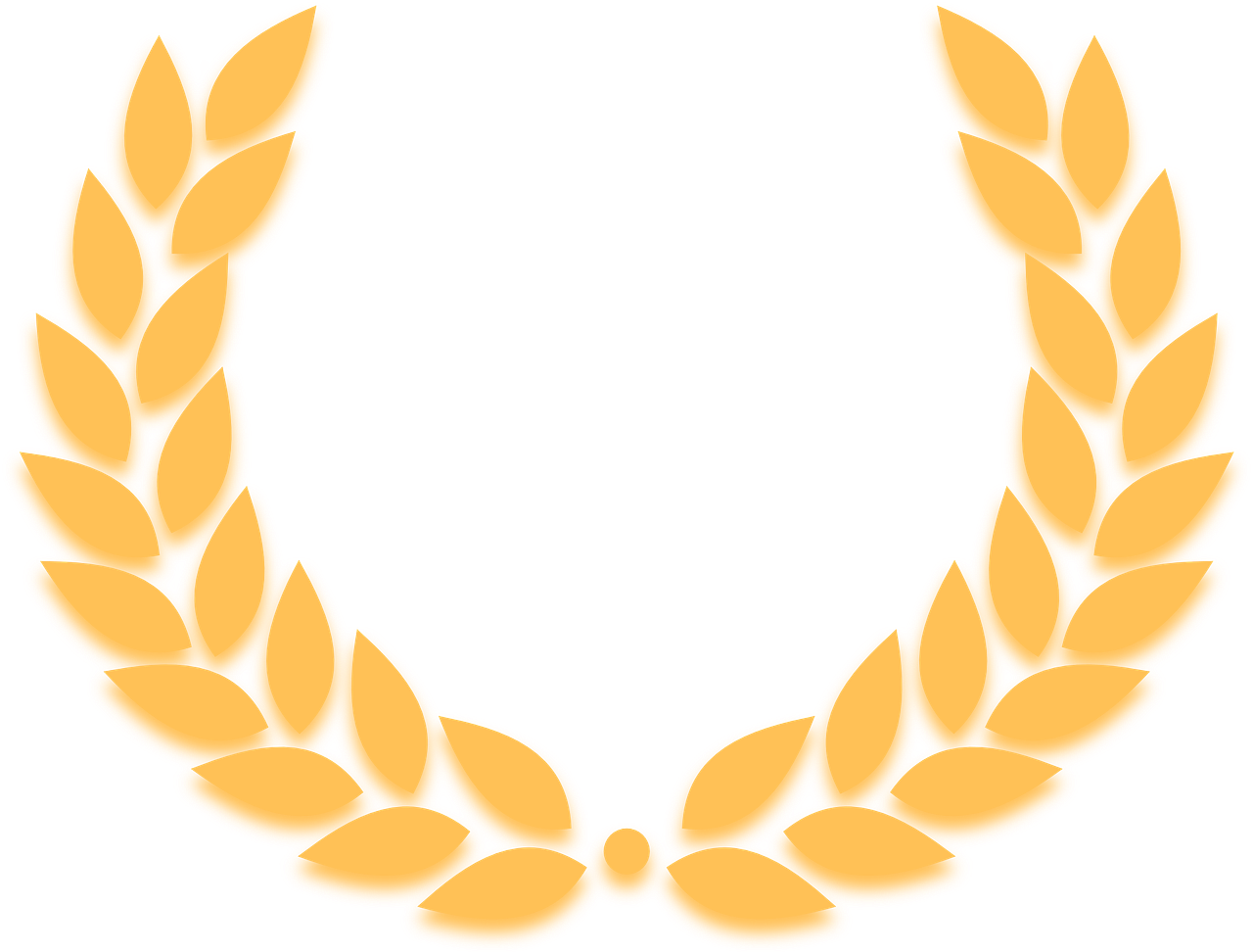 Golden Laurel Wreath Graphic PNG