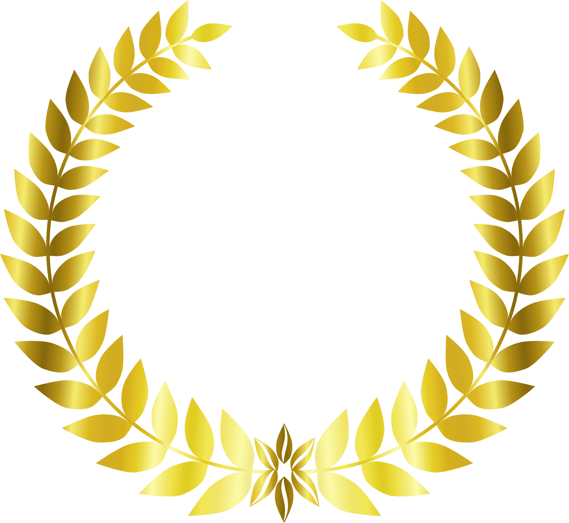 Golden Laurel Wreath Graphic PNG