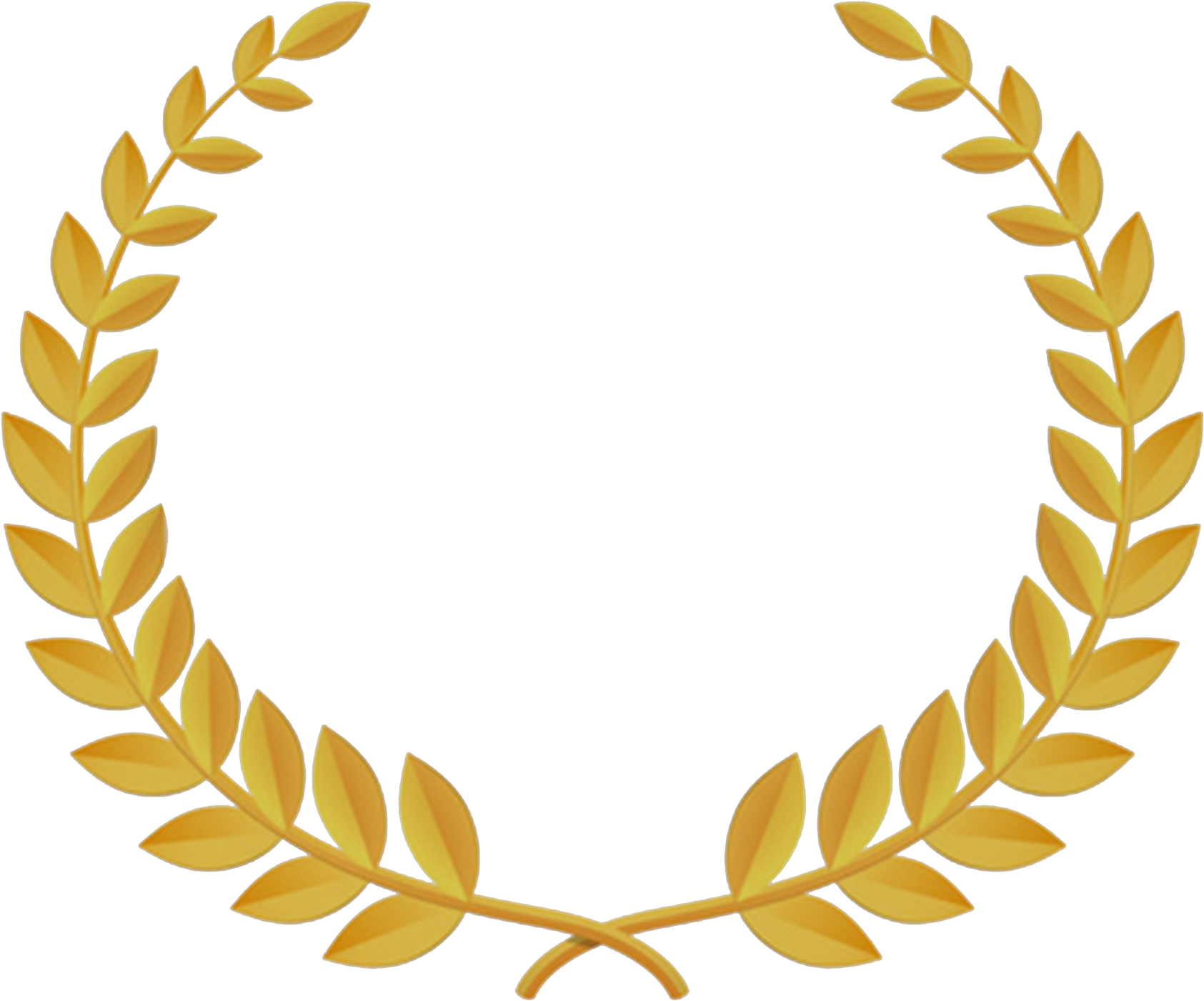 Golden Laurel Wreath Graphic PNG