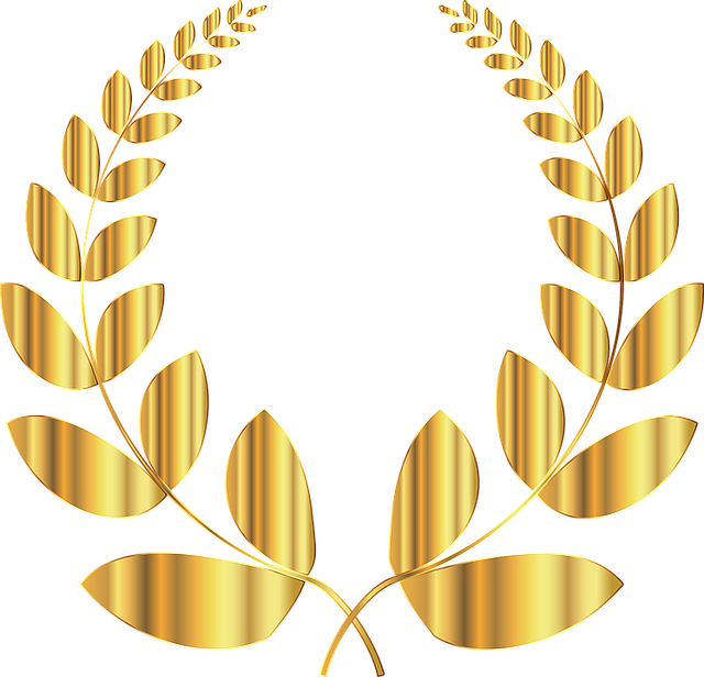 Golden Laurel Wreath Graphic PNG