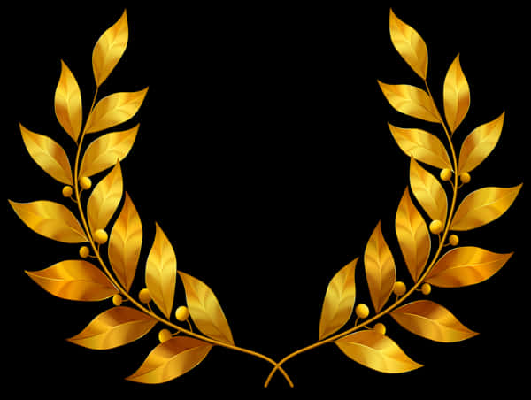 Golden Laurel Wreath Graphic PNG