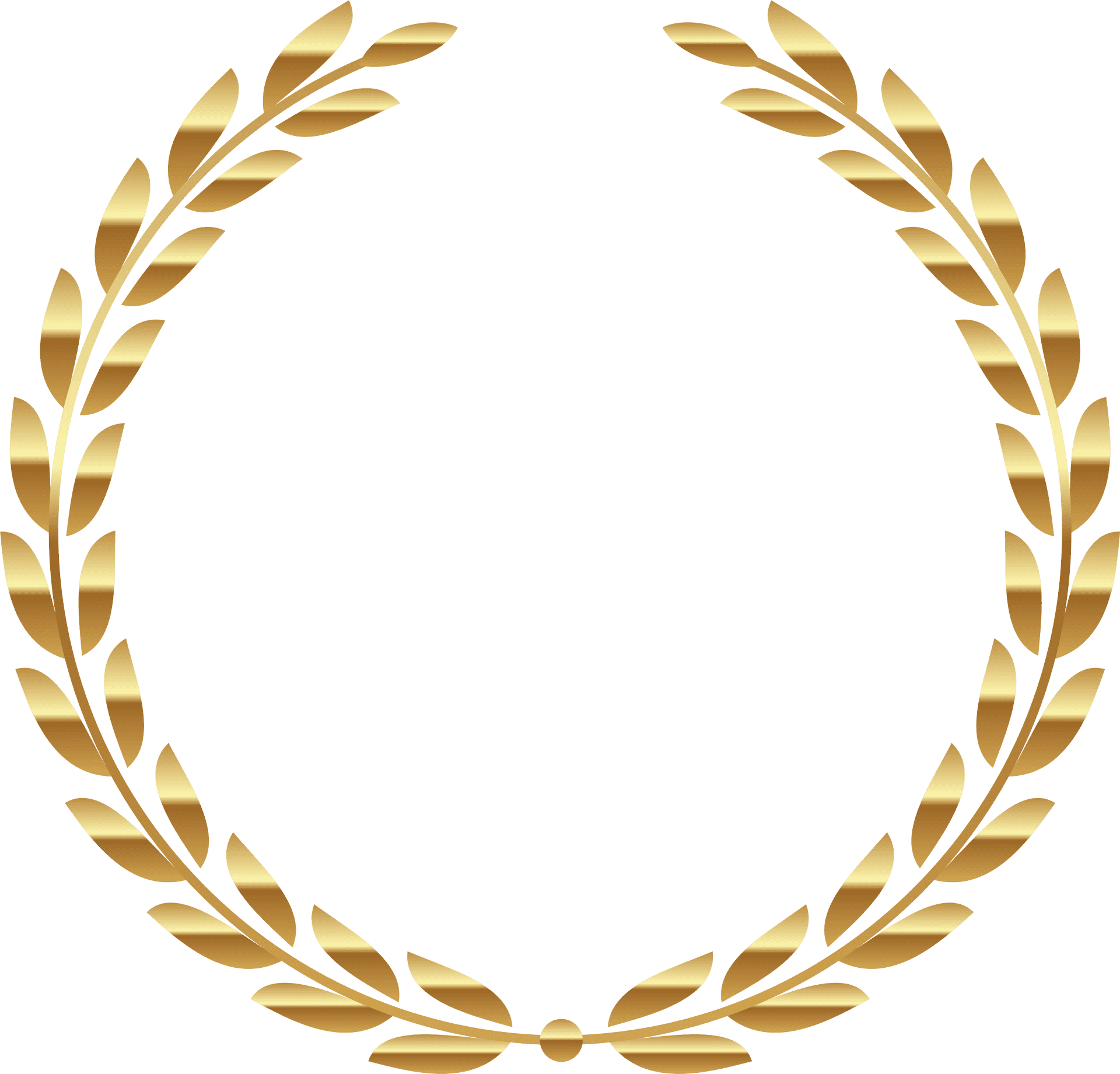 Golden Laurel Wreath Graphic PNG