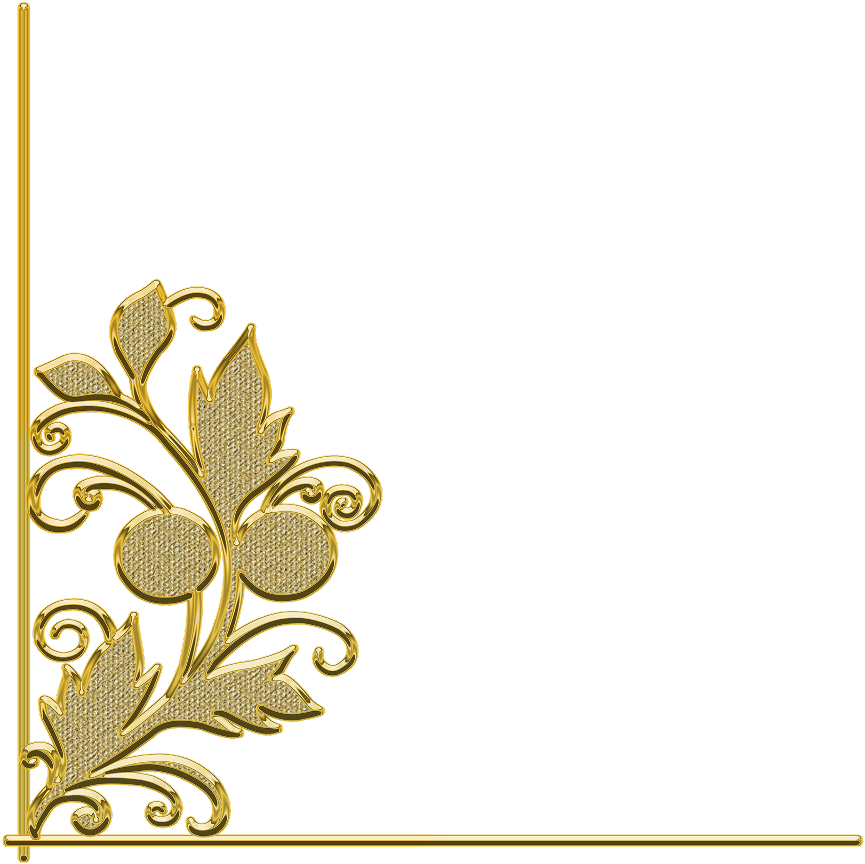 Golden Leaf Design Border PNG