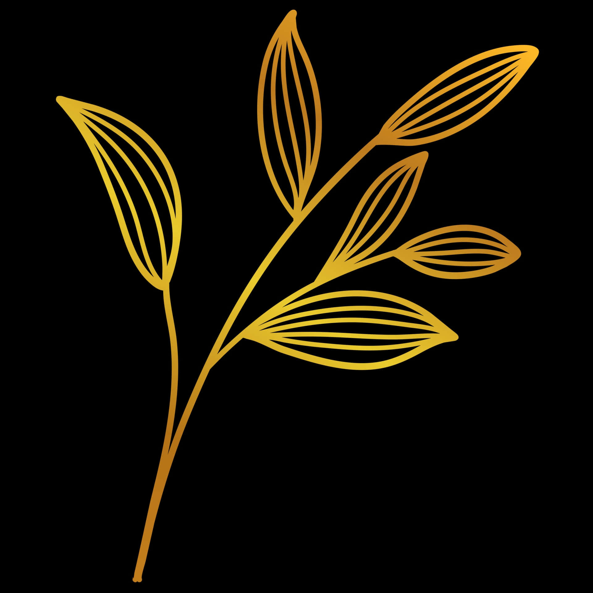 Golden Leaf Vector Art Wallpaper