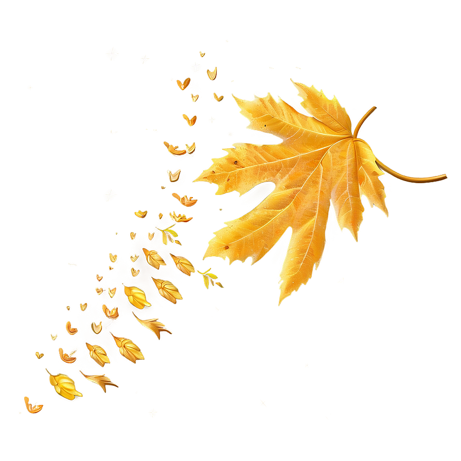 Golden Leaves Falling Png 22 PNG