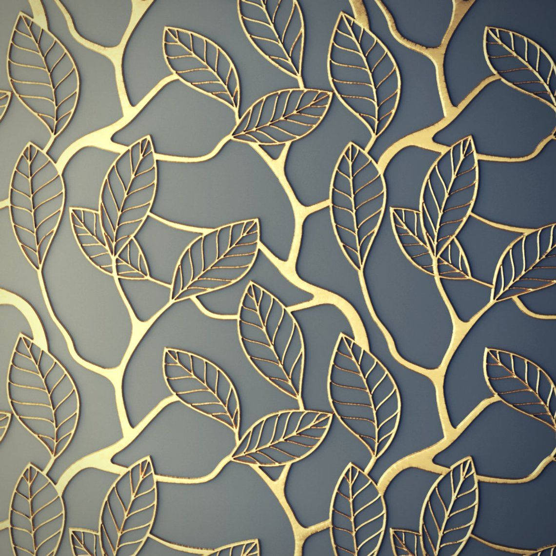 Golden Leaves Wall Texture Wallpaper