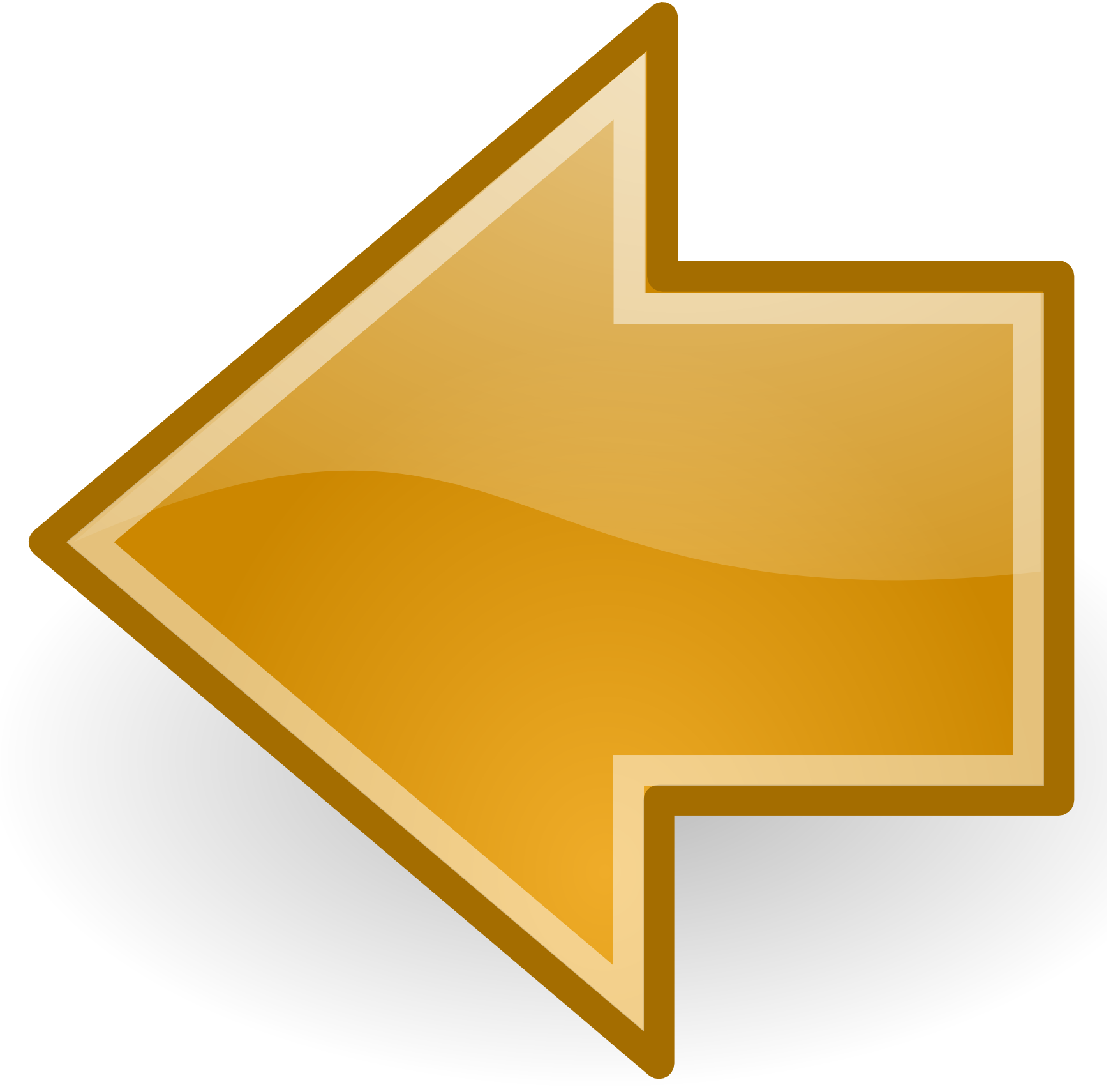 Golden Left Arrow Icon PNG