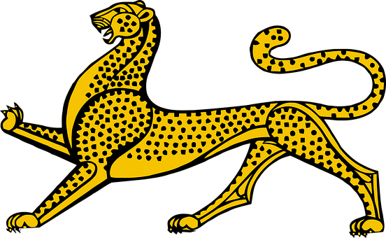 Golden Leopard Illustration PNG
