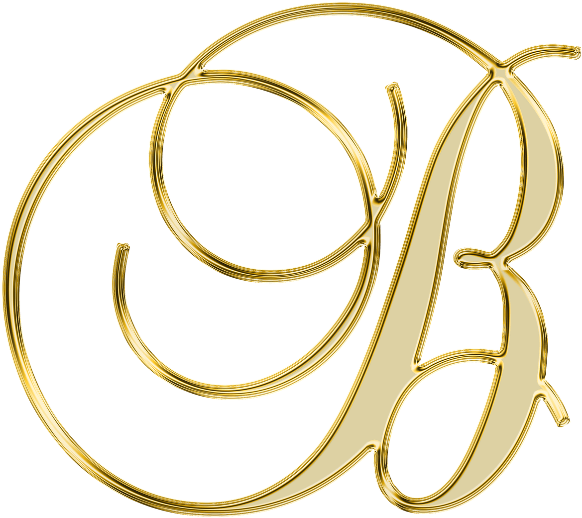 Golden Letter B Design PNG