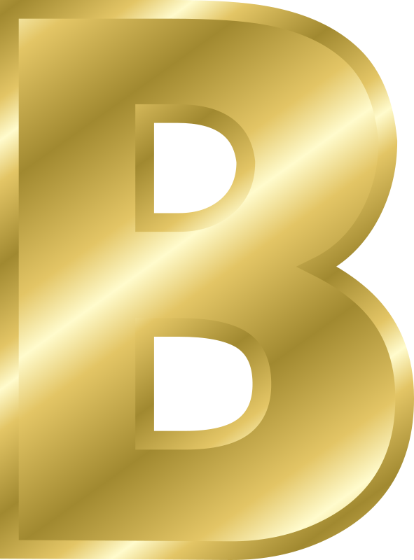 Golden Letter B Graphic PNG