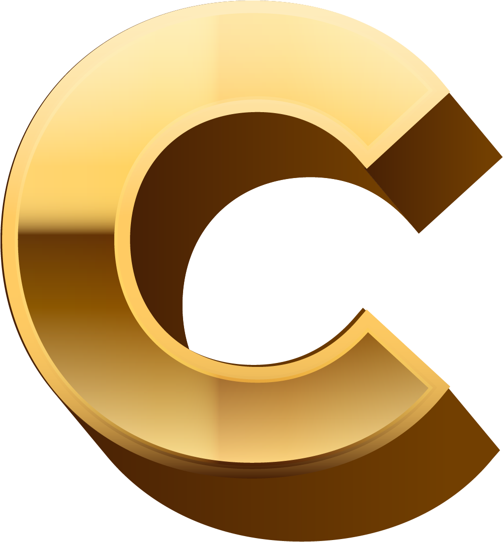 Golden Letter C Graphic PNG