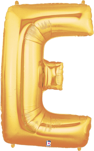 Golden Letter E Balloon PNG