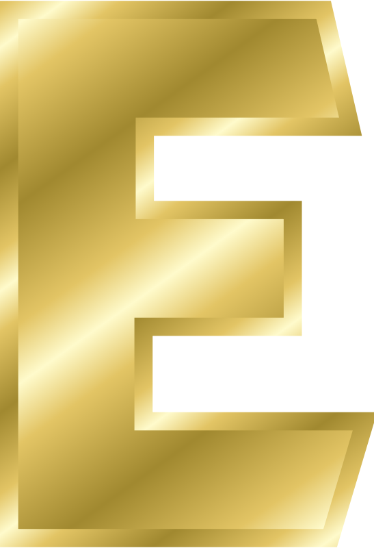 Golden Letter E Graphic PNG