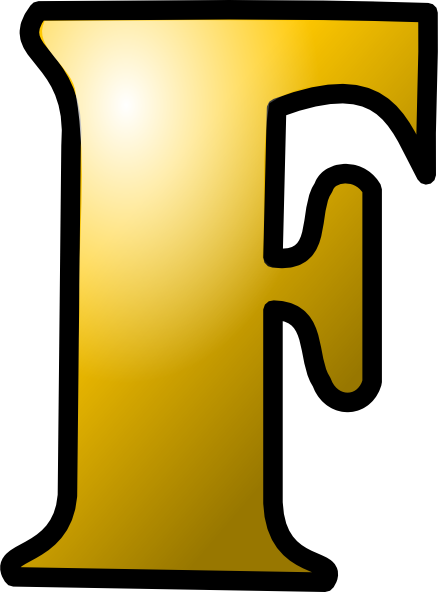 Golden Letter F Graphic PNG