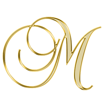 Golden Letter G M Logo PNG