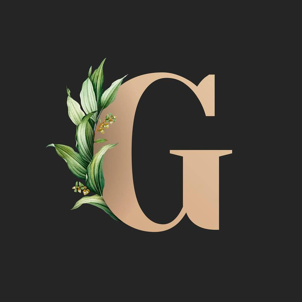 Golden Letter G With Leaves