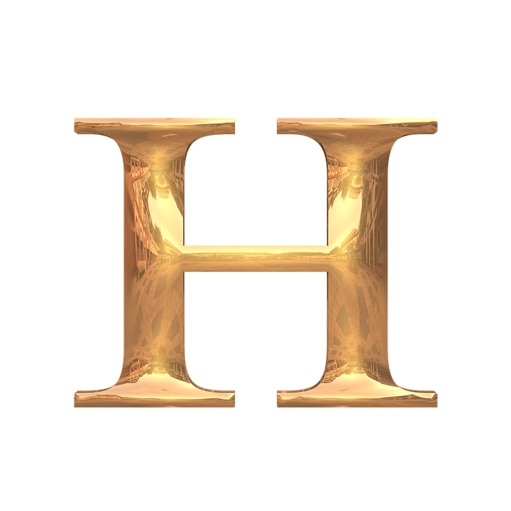 Golden Letter H Design PNG