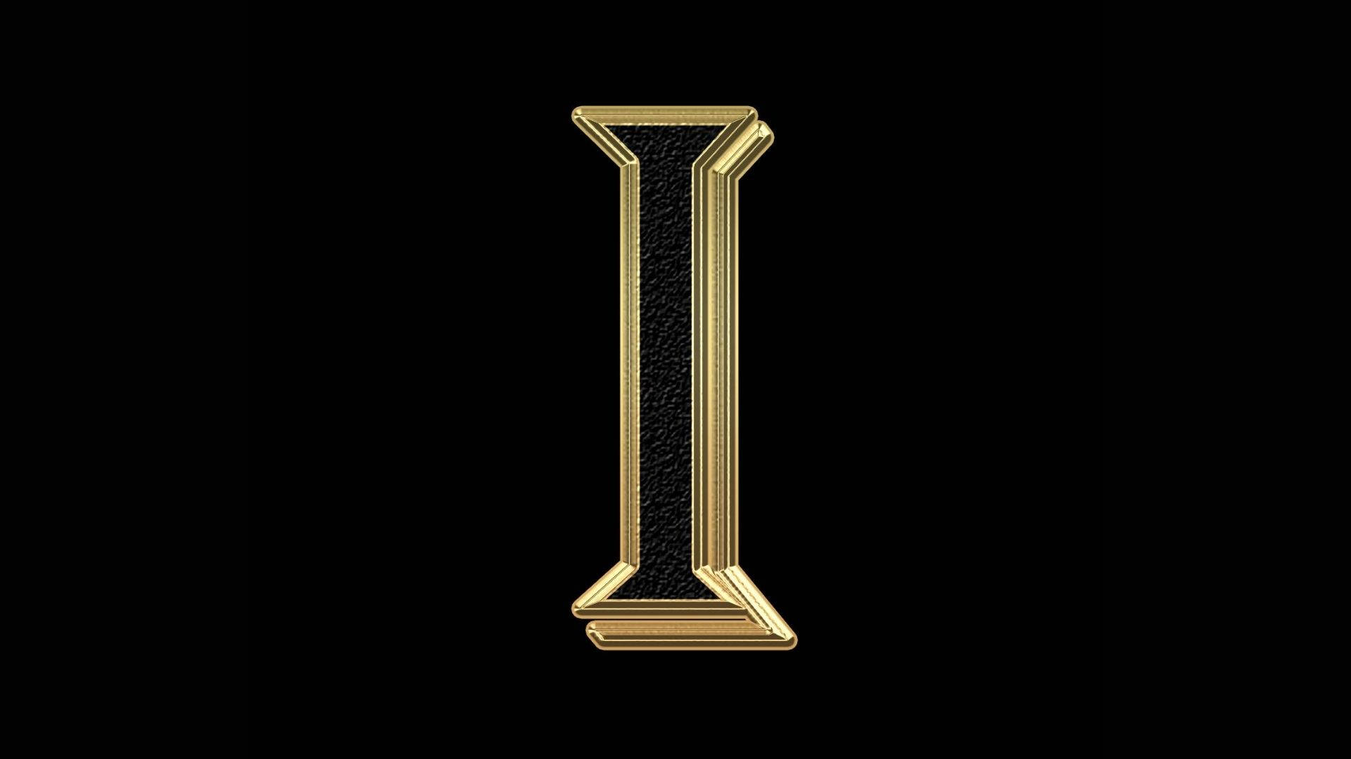 Golden Letter I In The Alphabet Picture