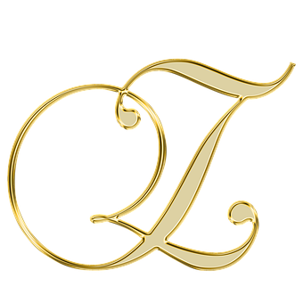 Golden Letter L Cursive Design PNG